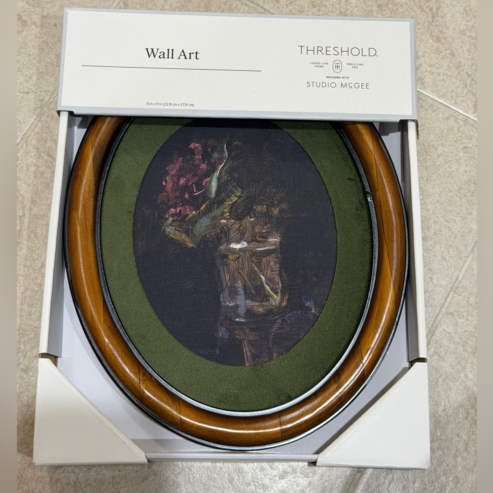 Studio McGee Oval Wall Art with Green and Brown Accents